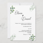 ヴィンテージ緑化結婚式招待状 招待状 (正面)