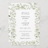 ヴィンテージ緑化結婚式招待状 招待状 (正面/裏面)