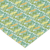 ヴィンテージ緑及びオレンジバターカップ花柄 テーブルクロス (アングル)