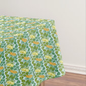 ヴィンテージ緑及びオレンジバターカップ花柄 テーブルクロス (インサイチュ)