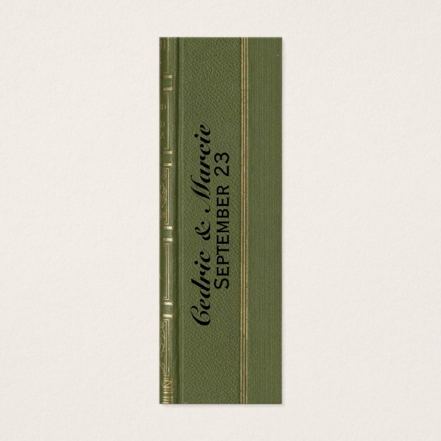 ヴィンテージ緑本座席表及びブックマーク (正面)