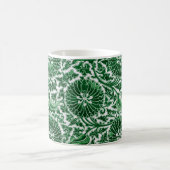 ヴィンテージ緑色装飾花柄 コーヒーマグカップ (中央)