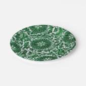 ヴィンテージ緑色装飾花柄 ペーパープレート (アングル)