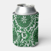 ヴィンテージ緑色装飾花柄 缶クーラー (缶正面)