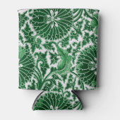 ヴィンテージ緑色装飾花柄 缶クーラー (正面)