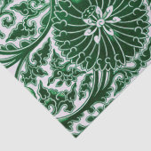 ヴィンテージ緑色装飾花柄 薄葉紙 (詳細)