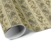 ヴィンテージ緑花天然ギフト包装紙 ラッピングペーパー (ロールコーナー)