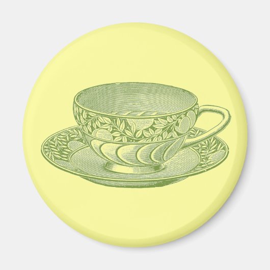 ヴィンテージ緑茶カップ磁石 マグネット (正面)