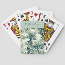 ヴィンテージ緑葉葉エレガント模様 トランプ