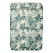 ヴィンテージ緑葉葉エレガント模様 バスマット (正面縦)