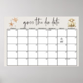 ヴィンテージ緑豊かな動物の赤ちゃんシャワー推定日 ポスター (正面)