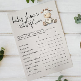 ヴィンテージ緑豊かな動物の赤ちゃんシャワー散乱層ゲーム チラシ