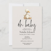 ヴィンテージ緑豊かな子供部屋動物ああ赤ちゃんシャワー 招待状 (正面)