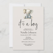 ヴィンテージ緑豊かな子供部屋動物の少年の赤ちゃんシャワー 招待状 (正面)