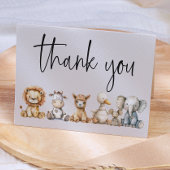 ヴィンテージ緑豊かな子供部屋動物の赤ちゃんシャワー サンキューカード