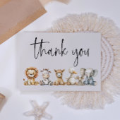 ヴィンテージ緑豊かな子供部屋動物の赤ちゃんシャワー サンキューカード