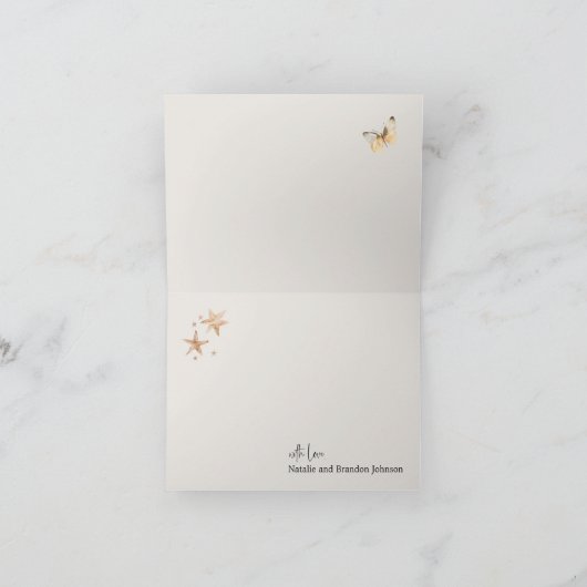 ヴィンテージ緑豊かな子供部屋動物の赤ちゃんシャワー サンキューカード (内部)