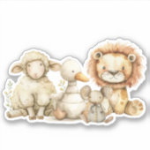 ヴィンテージ緑豊かな子供部屋動物の赤ちゃんシャワー シール (正面)