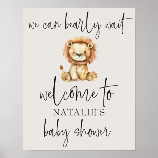 ヴィンテージ緑豊かな子供部屋動物の赤ちゃんシャワー ポスター (正面)