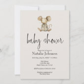 ヴィンテージ緑豊かな子供部屋動物の赤ちゃんシャワー 招待状 (正面)