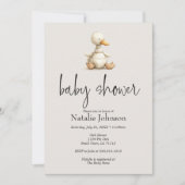 ヴィンテージ緑豊かな子供部屋動物の赤ちゃんシャワー 招待状 (正面)