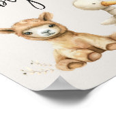 ヴィンテージ緑豊かな子供部屋動物ベビーシャワーサイン ポスター (角)