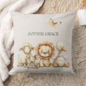 ヴィンテージ緑豊かな子供部屋動物ベビー クッション (ブランケット)