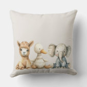 ヴィンテージ緑豊かな子供部屋動物ベビー クッション (裏面)