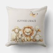 ヴィンテージ緑豊かな子供部屋動物ベビー クッション (正面)