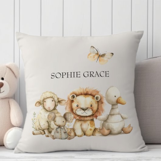 ヴィンテージ緑豊かな子供部屋動物ベビー クッション