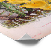 ヴィンテージ緑豊かな黄色の蘭カタセトゥムブンジェロティ ポスター (角)