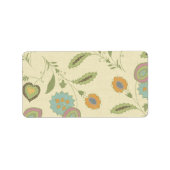 ヴィンテージ緑黄花模様 ラベル (正面)