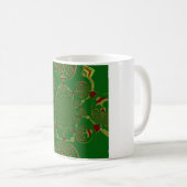 ヴィンテージ緑 コーヒーマグカップ (正面右)