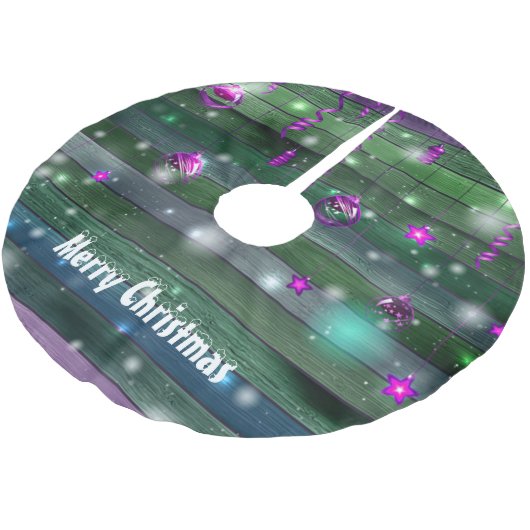 ヴィンテージ緑 ブラッシュドポリエステルツリースカート (アングル)