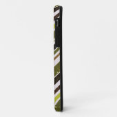 ヴィンテージ緑、白い対角線のストライプパターン Case-Mate iPhoneケース (裏面/左)