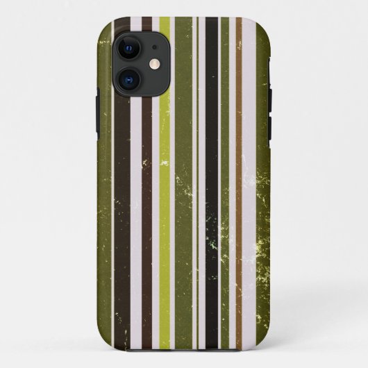 ヴィンテージ緑、白ストライプ色 Case-Mate iPhoneケース (裏面)