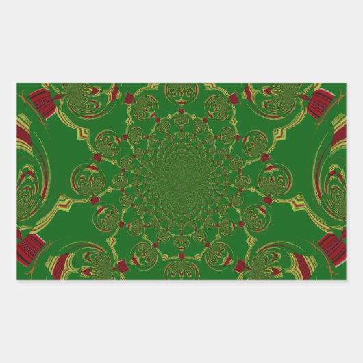 ヴィンテージ緑 長方形シール (正面)