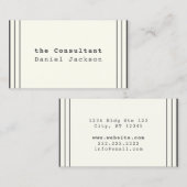 ヴィンテージ線オフホワイトミニマルタイプライターフォント 名刺 (正面/裏面)