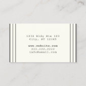 ヴィンテージ線オフホワイトミニマルタイプライターフォント 名刺 (裏面)