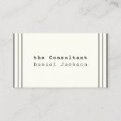 ヴィンテージ線オフホワイトミニマルタイプライターフォント 名刺 (正面)