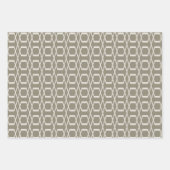 ヴィンテージ線形幾何学ラインアート砂ブラウントルーペ ラッピングペーパーシート (正面3)