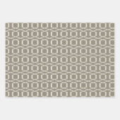 ヴィンテージ線形幾何学ラインアート砂ブラウントルーペ ラッピングペーパーシート (正面2)