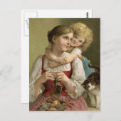 ヴィンテージ編み物母葉書 ポストカード (正面/裏面)