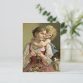 ヴィンテージ編み物母 ポストカード (スタンド正面)