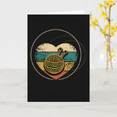 ヴィンテージ編み物 カード (黄色い花)