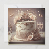 ヴィンテージ編結婚集ケーキ 招待状 (正面)