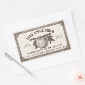 ヴィンテージ編集可能Apple Ciderラベルブラウンとアイボリー 長方形シール (封筒)
