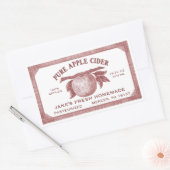 ヴィンテージ編集可能Apple Ciderラベル赤 長方形シール (封筒)