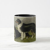 ヴィンテージ縁どの羊の犬 マグカップ (中央)