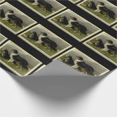 ヴィンテージ縁どの羊の犬 ラッピングペーパー (角)